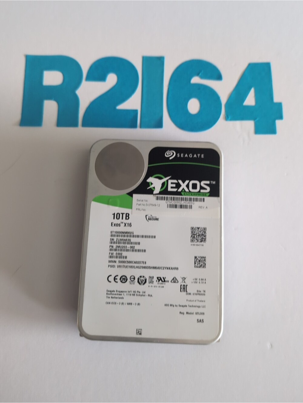 Seagate Exos X16 ST10000NM002G 10TB 7200RPM 12Gb/s SAS 3.5" Enterprise HDD R2164